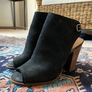 Lucky Brand Suede Peep-toe Booties 9